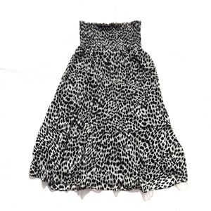 Mango Leopard Print A-Line Maxi Skirts